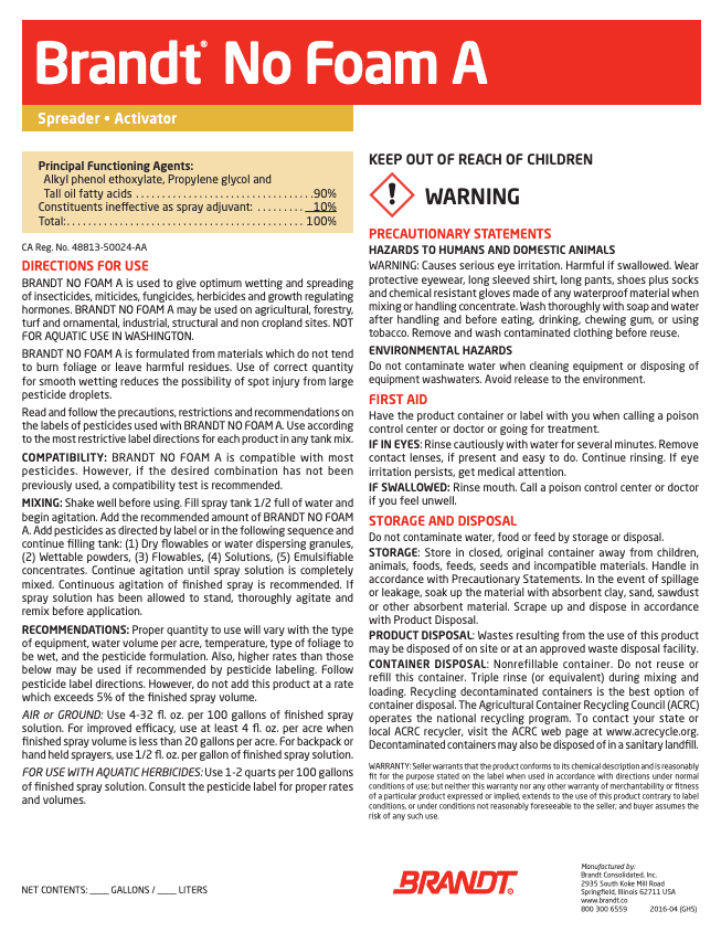 BRANDT No Foam A