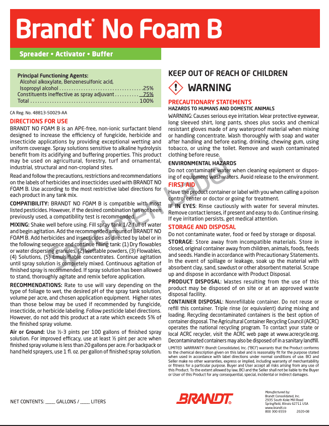 BRANDT No Foam B