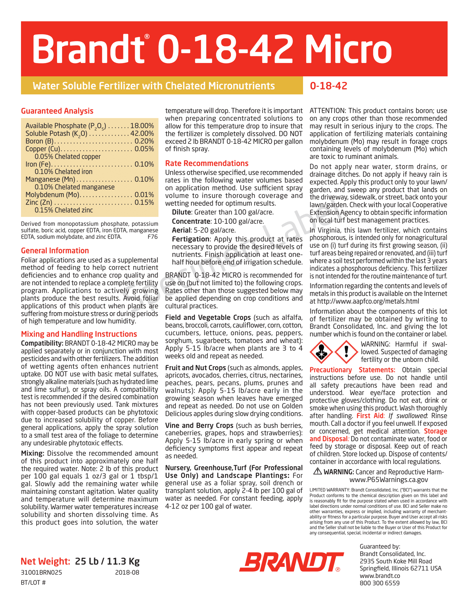 BRANDT 0-18-42 Micros