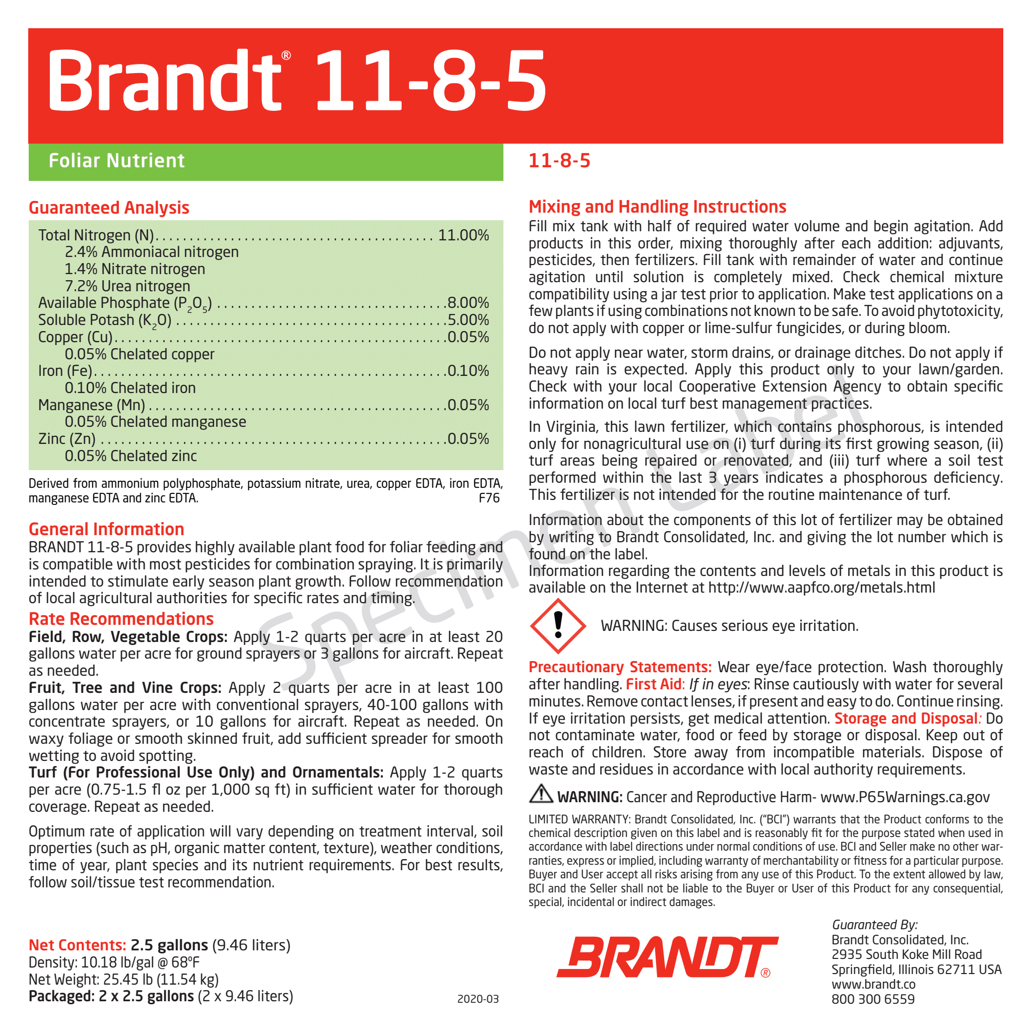 BRANDT 11-8-5 (+ Micros)