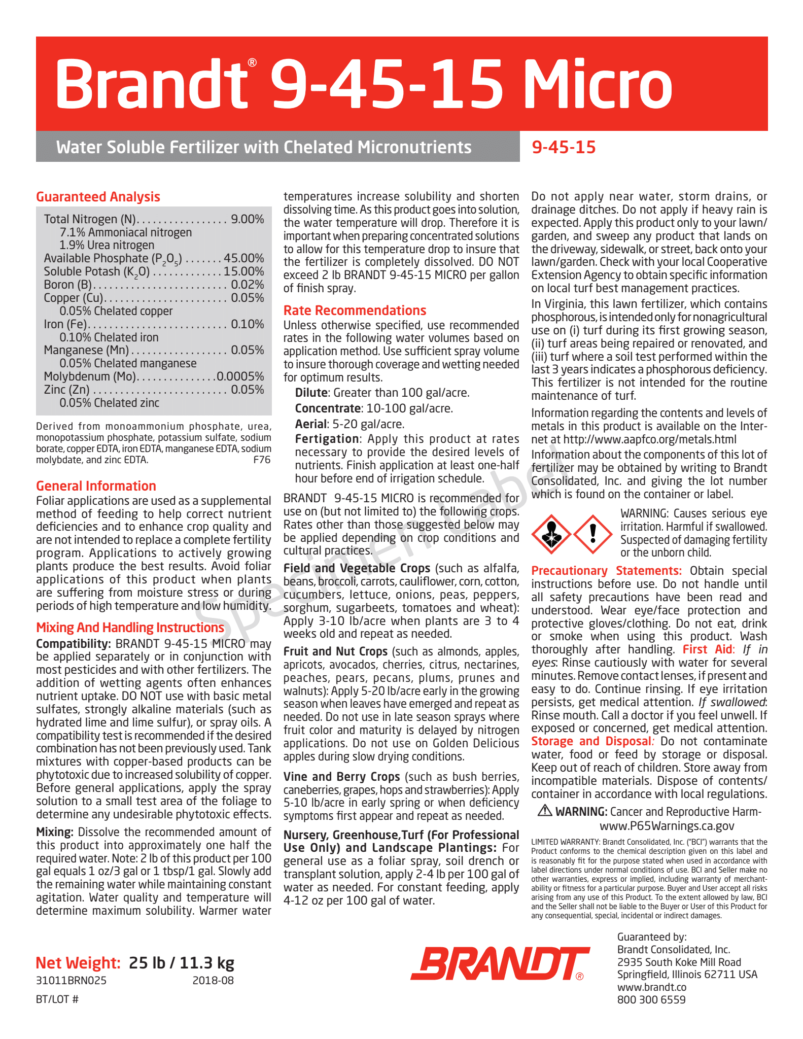 BRANDT 9-45-15 Micros