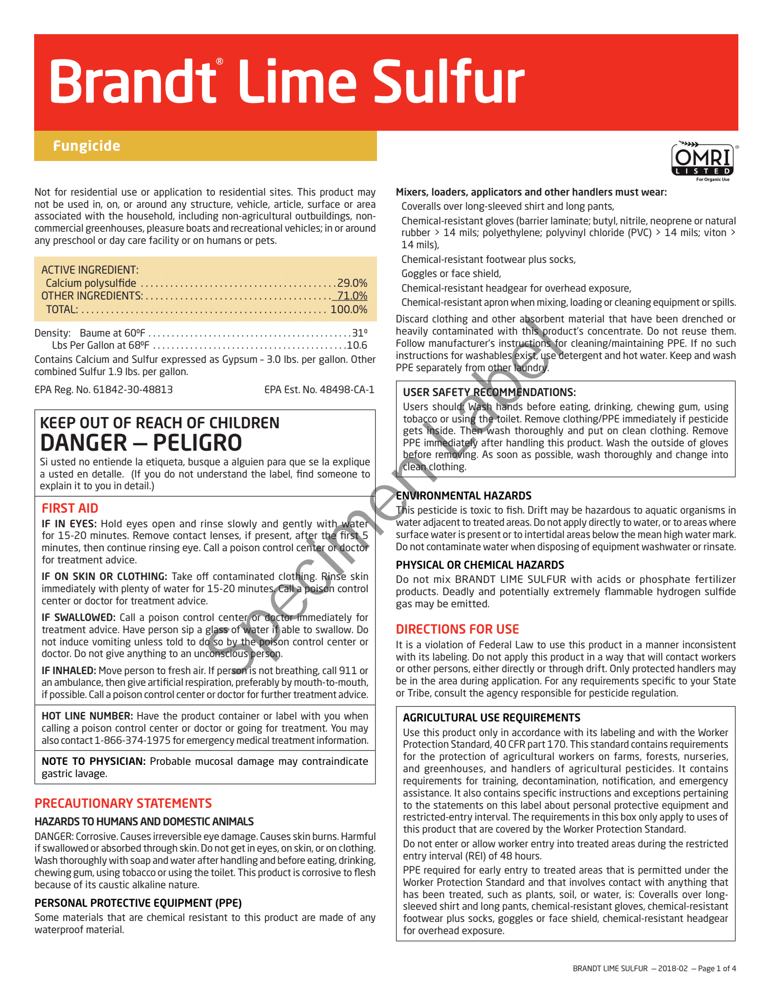 BRANDT® Lime Sulfur (O)