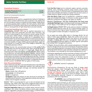 BRANDT MKP (0-51-33) Water Soluble Fertilizer