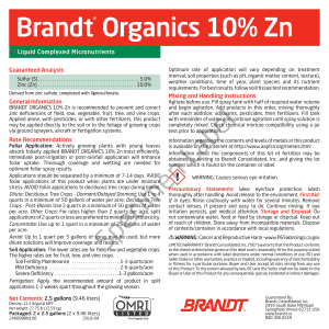 BRANDT Organics 10% Zn (O)