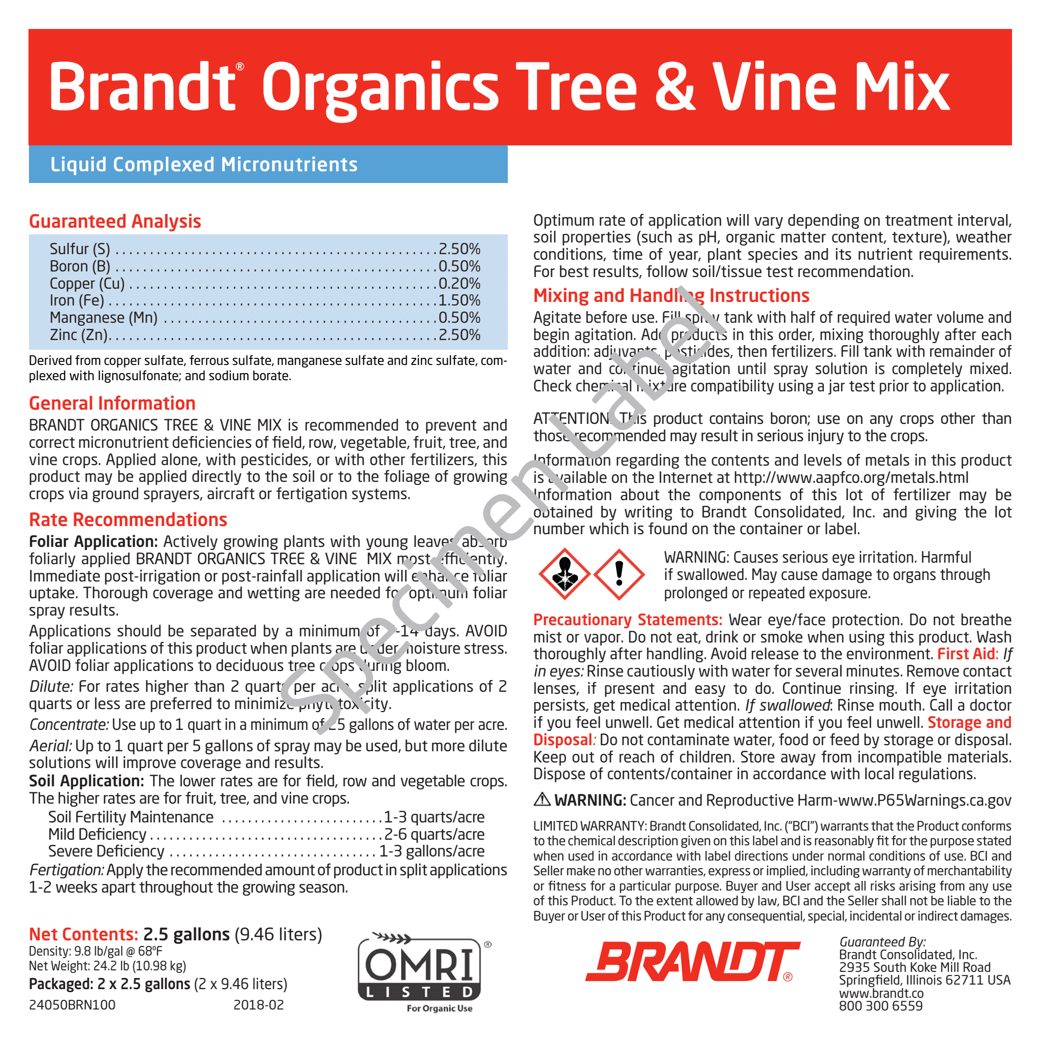 BRANDT Organics Tree & Vine Mix (O)