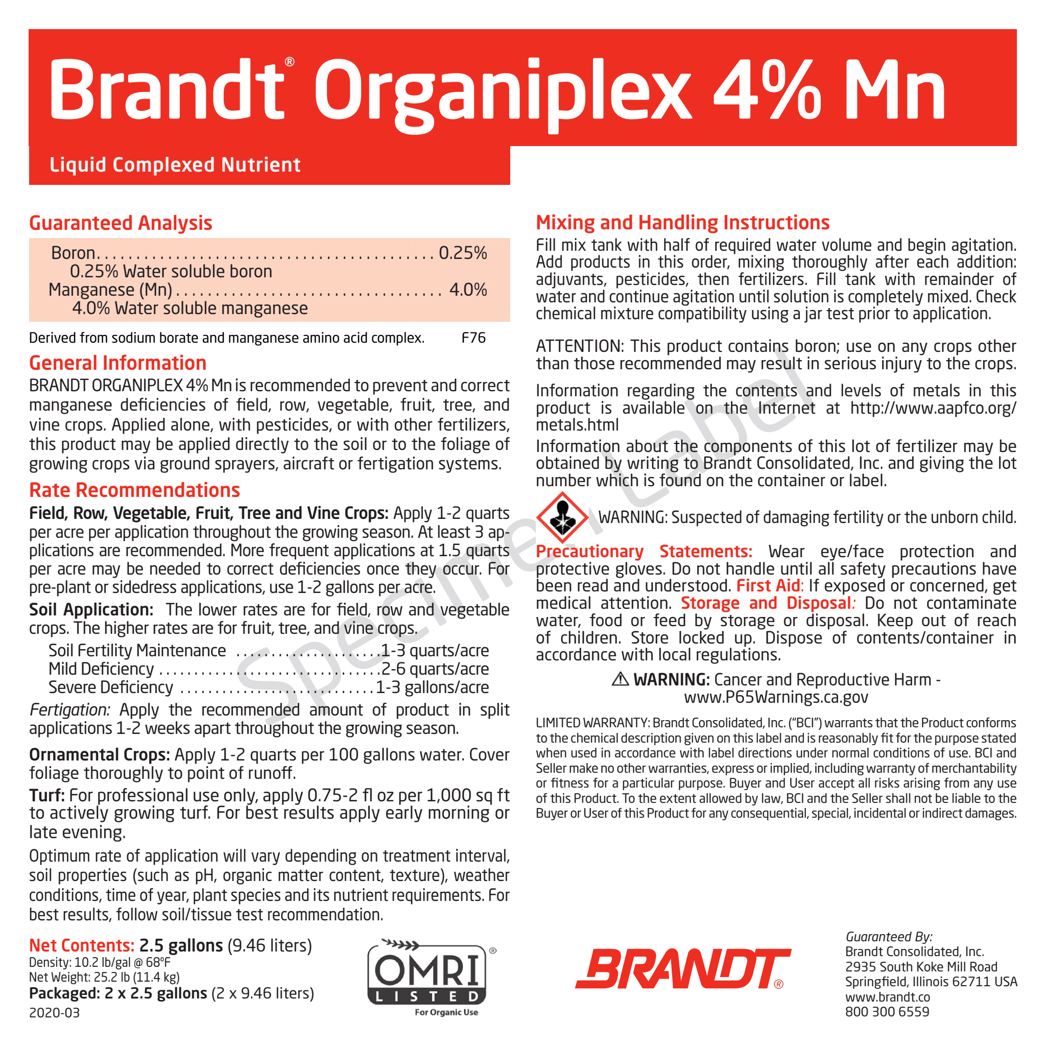 BRANDT Organiplex 4% Mn (O)