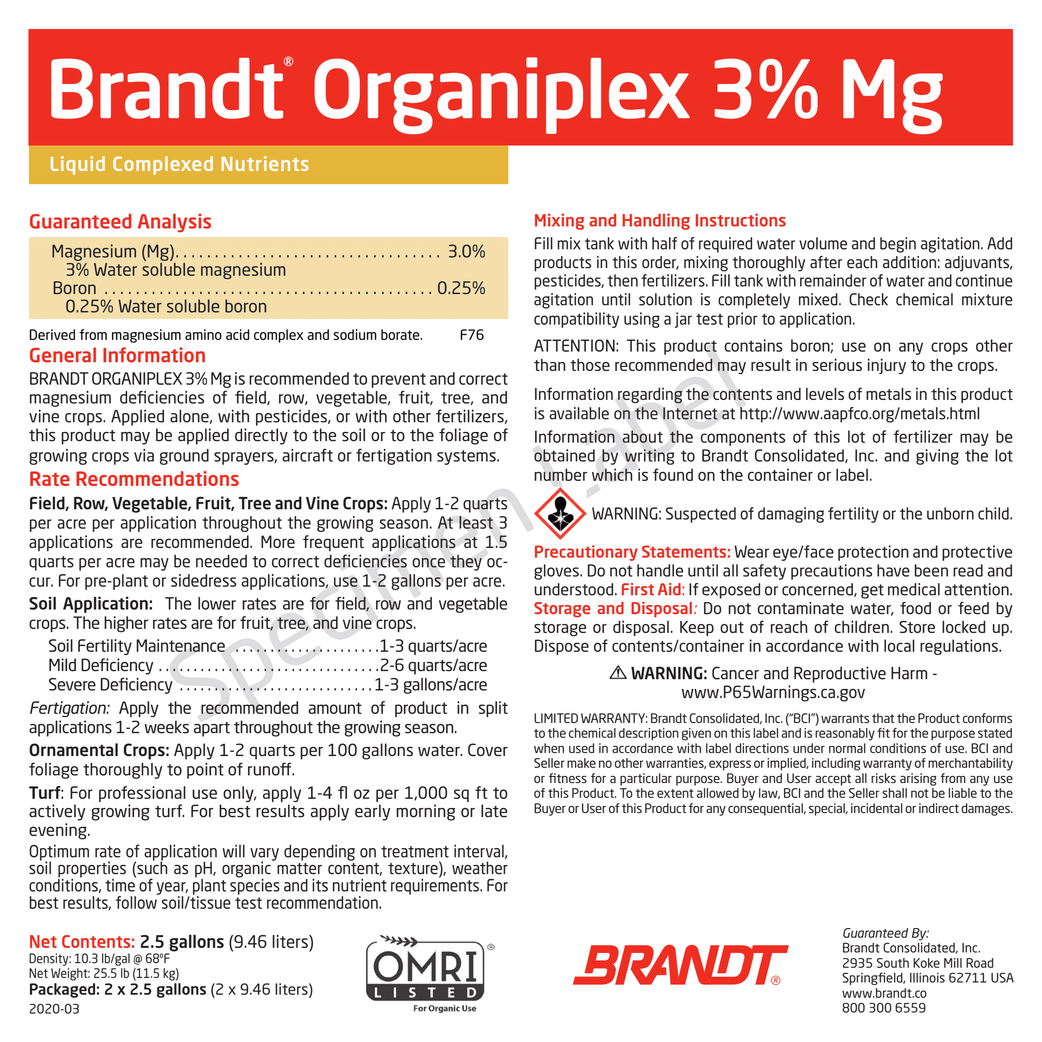 BRANDT Organiplex 3% Mg (O)