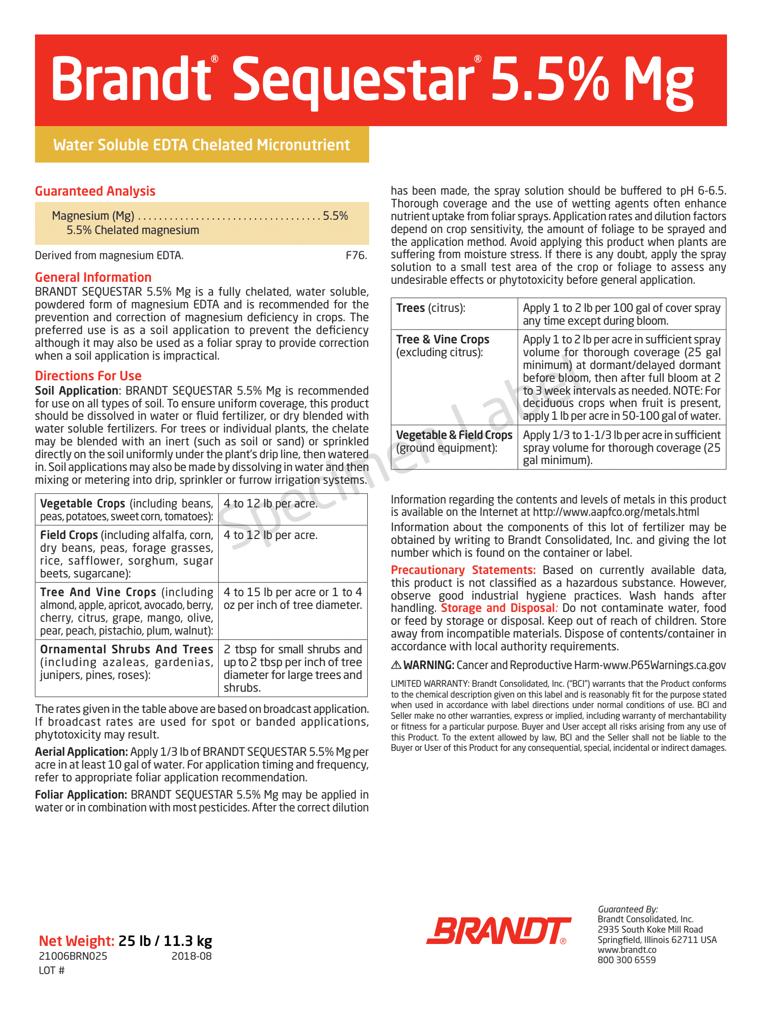 BRANDT Sequestar® 5.5% Mg - EDTA Microgranule