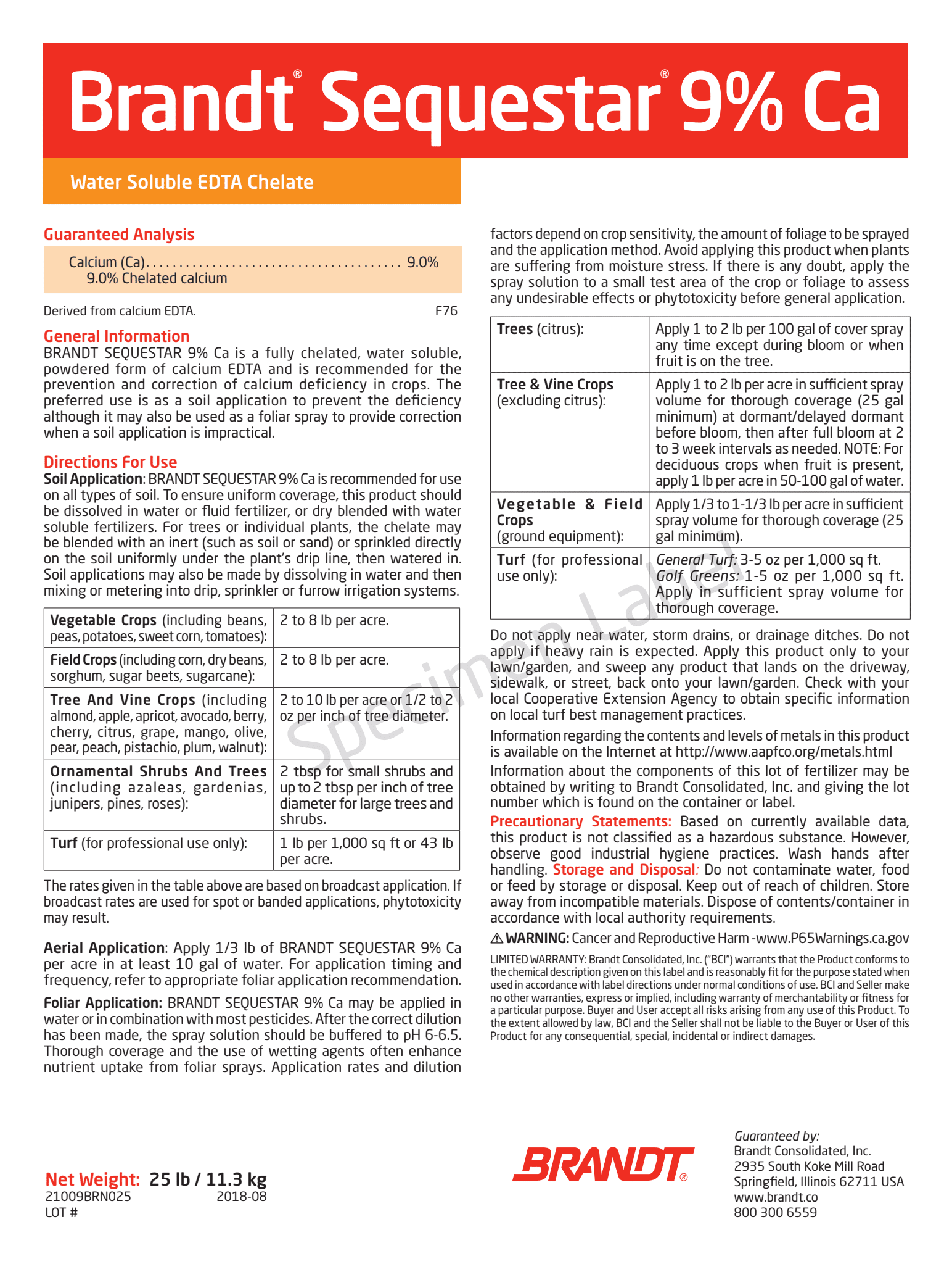 BRANDT Sequestar® 9% Ca - EDTA Microgranule