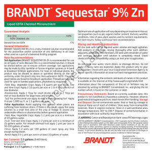 BRANDT Sequestar® 9% Zn - EDTA Liquid