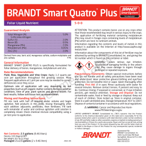 BRANDT® Smart Quatro Plus - 5.0% N, 2% S, 0.5% B, 2.0% Mn, 0.05% Mo, 2% Zn