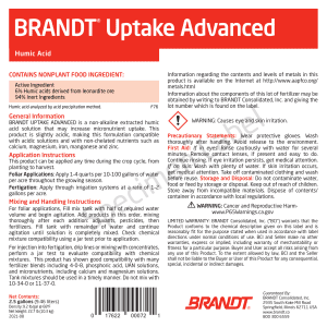 BRANDT Uptake Advanced (6% Humic Acid)