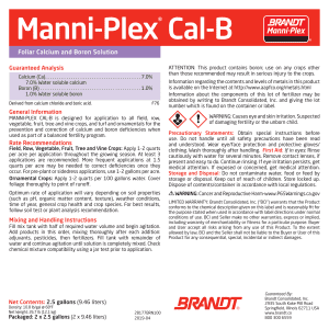 BRANDT Manni-Plex® Cal B (7-0-0)
7.0% Ca, 1.0% B