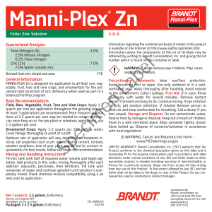 BRANDT Manni-Plex® Zn (3-0-0) - 7.0% Zn