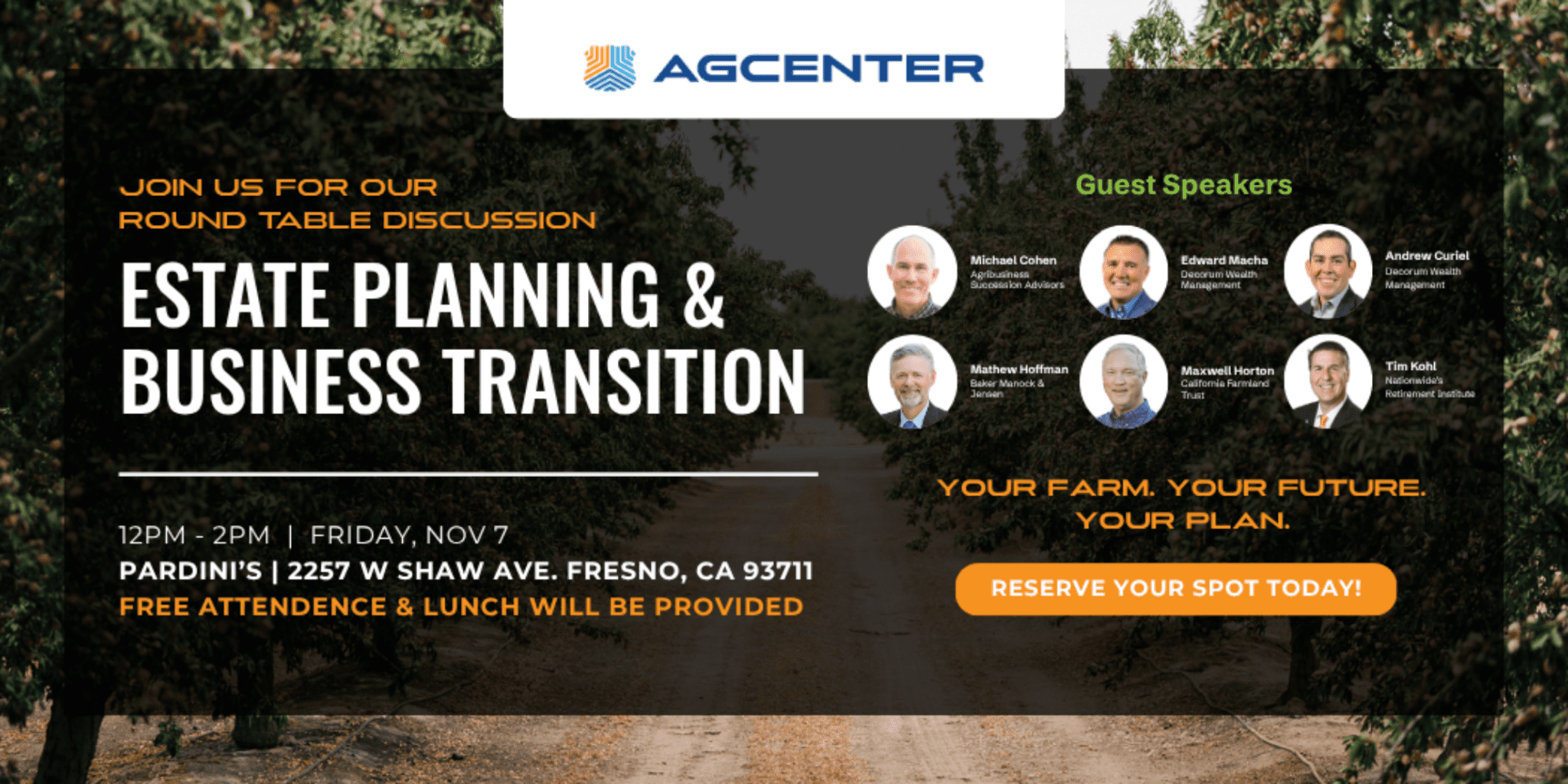 Top Experts to Share Strategies at Estate Planning & Business Transition Roundtable in Fresno