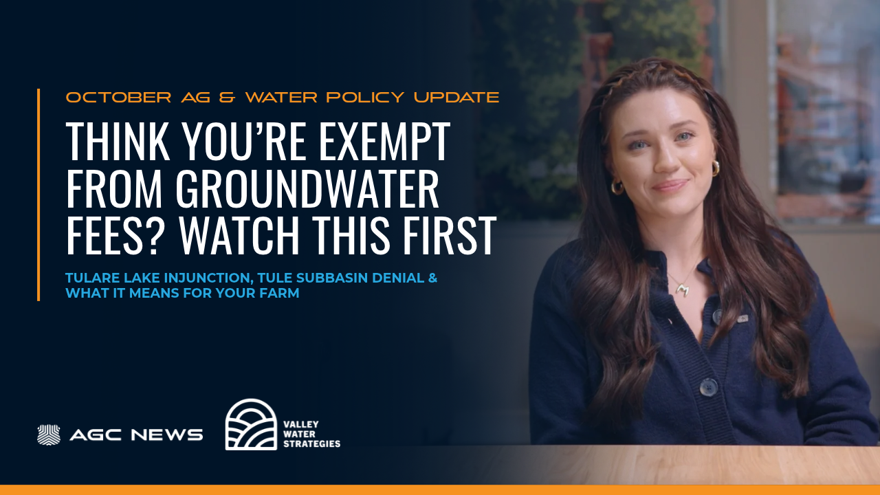 October Water & Ag Policy Update